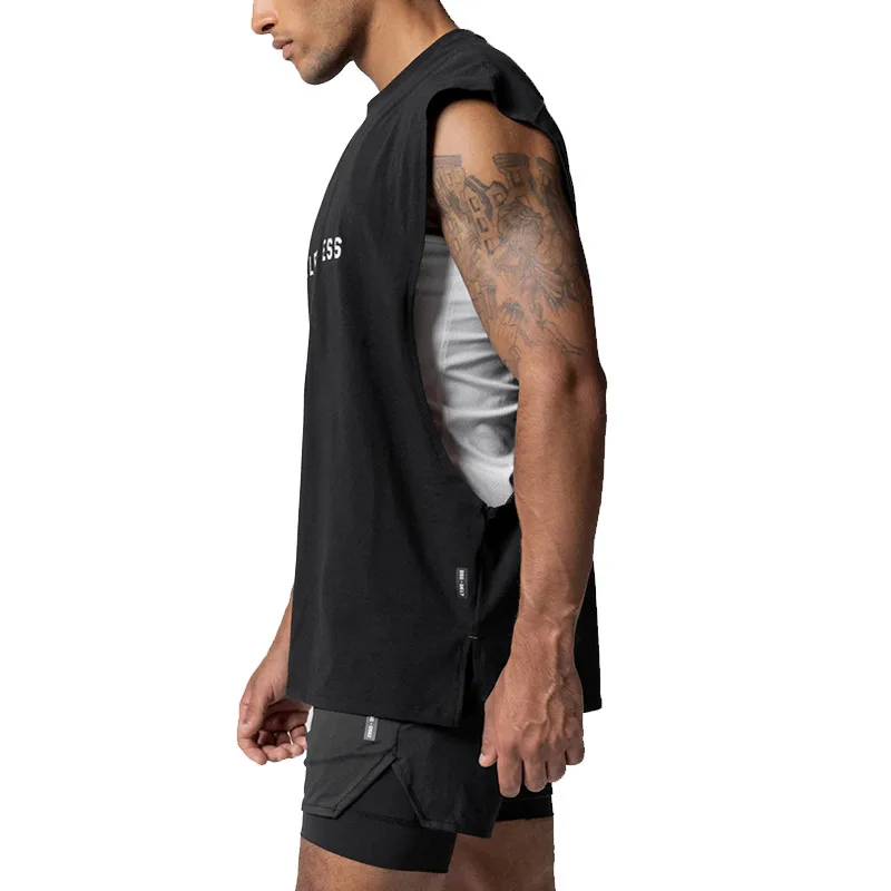Men's Summer Cotton Casual Tank Top Gym Fitness Clothing Sleeveless Shirt Bodybuilding Running Singlet Undershirt Workout Vest thumbnail 3