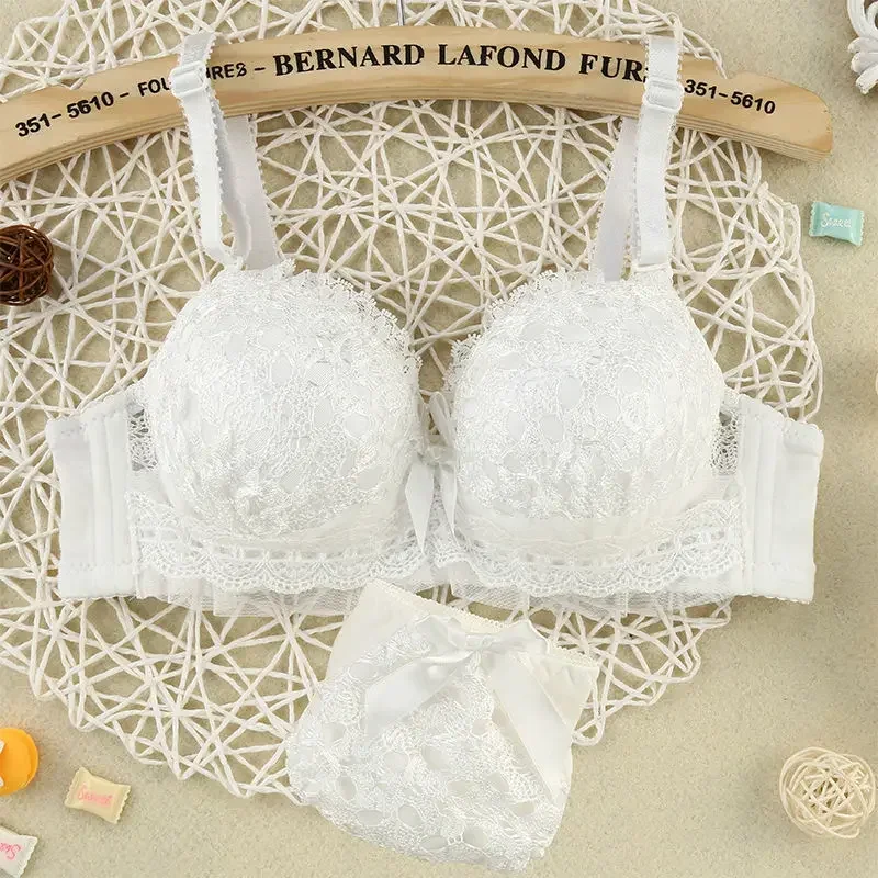 2PCS Women Bra Set Sexy Bralette Sexy Female Underwear Tank Top Underpants Fashion Brassiere Pink Lingerie Set Lady Crop Tops thumbnail 5