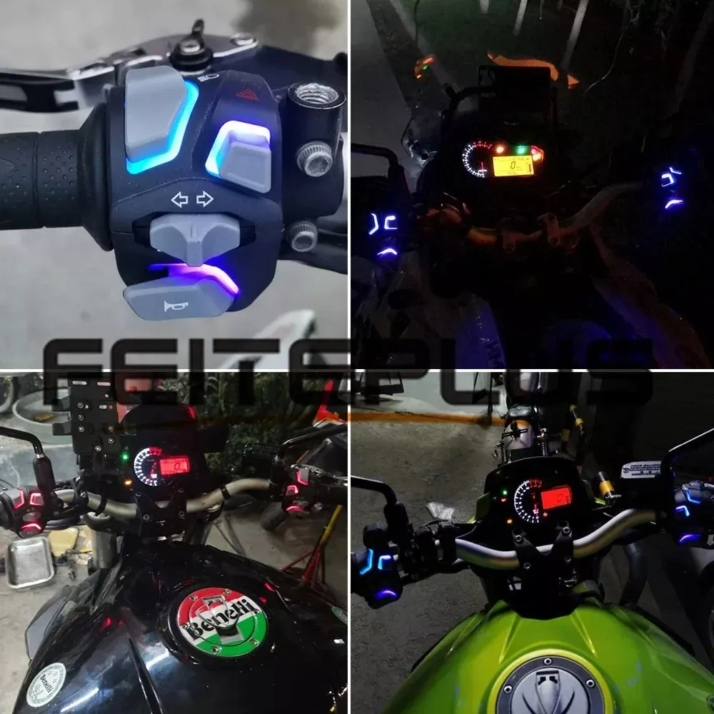 7/8'' 22mm Universal Motorcycle Handlebar Switch Headlight Warning Light Turn Flash Light Signal Horn Start Kill Button With LED thumbnail 6