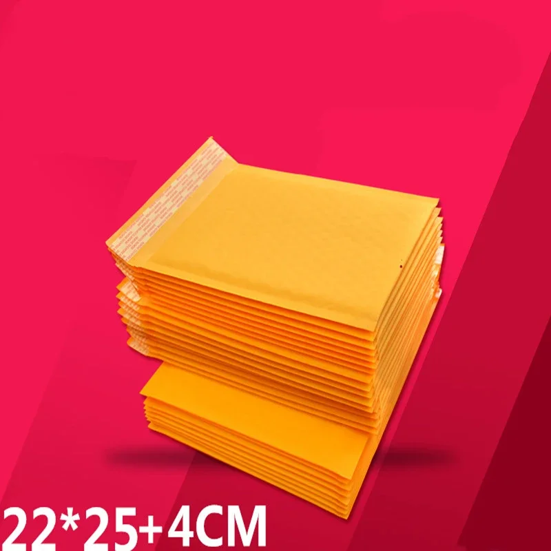 10/50pcs 18x23cm Meduim Thick Shipping Envelopes with Packaing Yellow Waterproof Paper Bubble Mailers Mailing Bags Packing thumbnail 3
