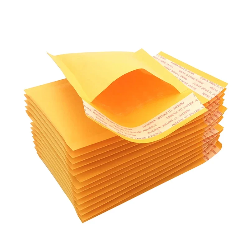 10/50pcs 18x23cm Meduim Thick Shipping Envelopes with Packaing Yellow Waterproof Paper Bubble Mailers Mailing Bags Packing thumbnail 2