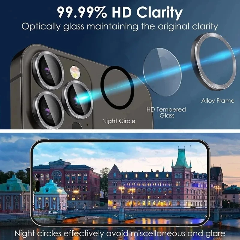 3Pcs Camera Lens Glass Protector For iPhone 11 12 13 14 15 16 Pro Max 12 13 Mini Protective Glass For iPhone 14 15 16 Plus thumbnail 2