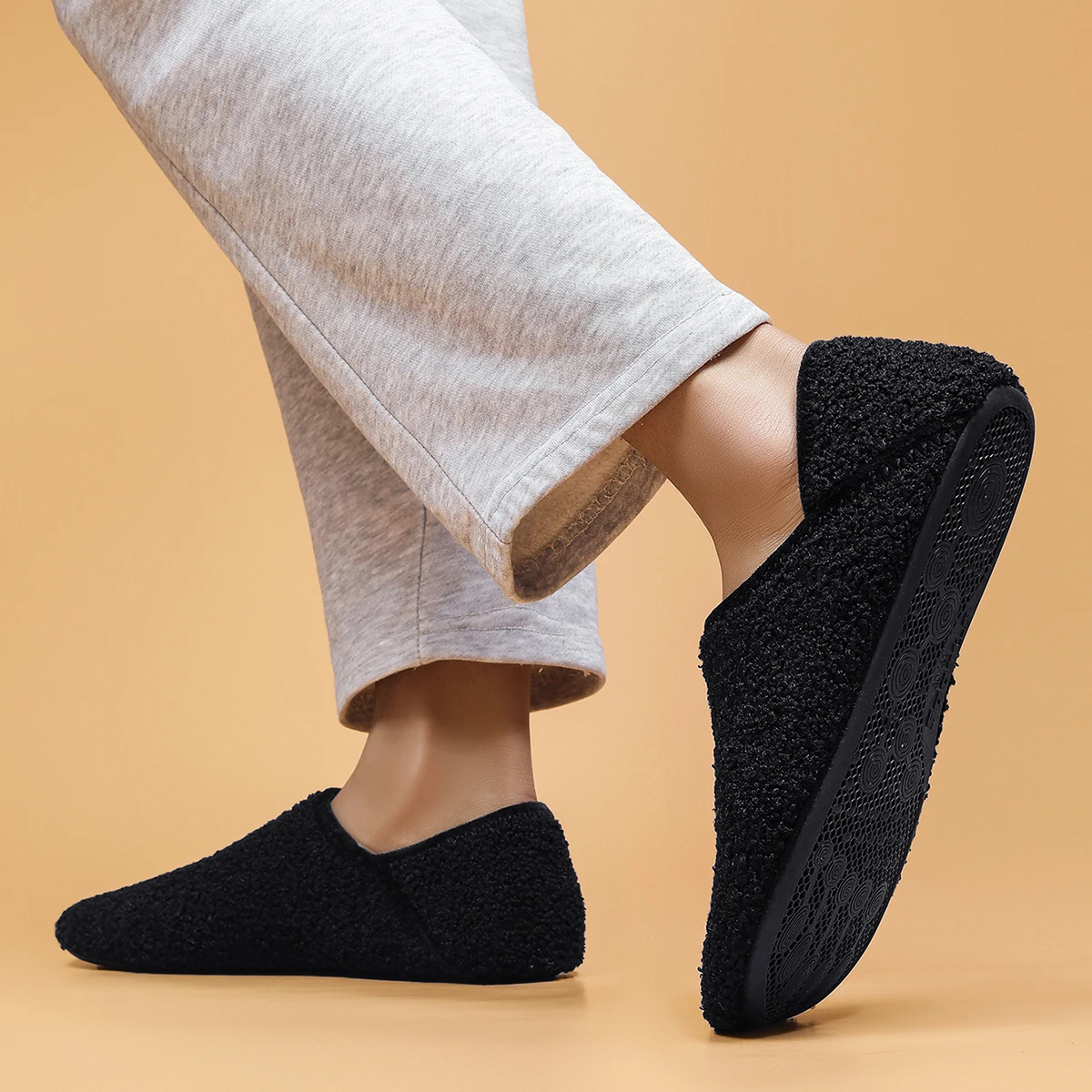 Indoor household shoes men's slippers soft-soled casual shoes non-slip lightweight fleece cotton shoes thumbnail 4