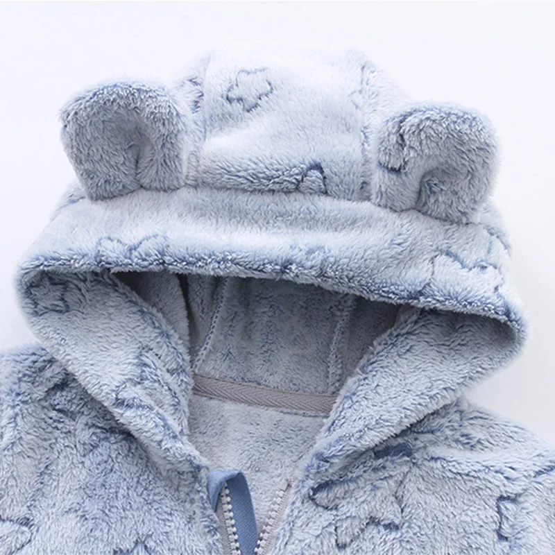 Soft Newborn Baby Clothes Flannel Autumn Winter Baby Boys Girls Jumpsuit Cartoon Newborn Bodysuit Warm Rompers for Babies 0-12M thumbnail 4