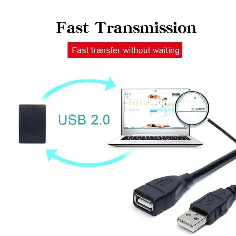 USB 2.0 Cable Extension Cable 0.6m 1m 1.5m Wire Data Transmission Line Superhighspeed Data Extension Cable For Display Projector thumbnail 3