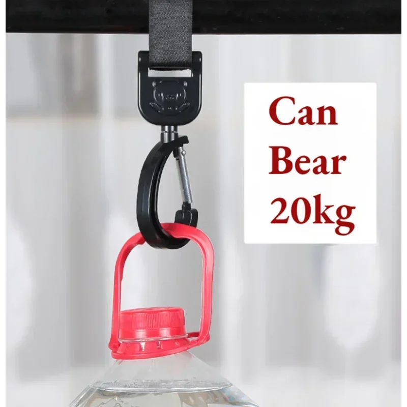 360 Degree Cart Organizer Storage Bag Baby Pram Hooks Rotate Hanging Bag Hanger Universal Outdoor Stroller Accessories thumbnail 4