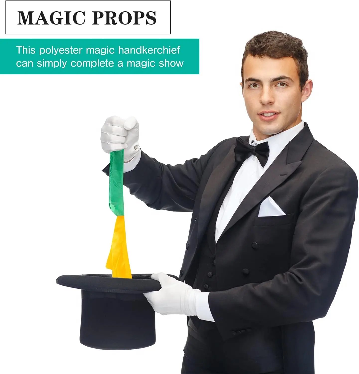 2pcs Magic Scarves Change Color Silk Scarf Magic Trick Silk Magic Props Magician Accessories Gift for Kids Adult Party Favors thumbnail 2