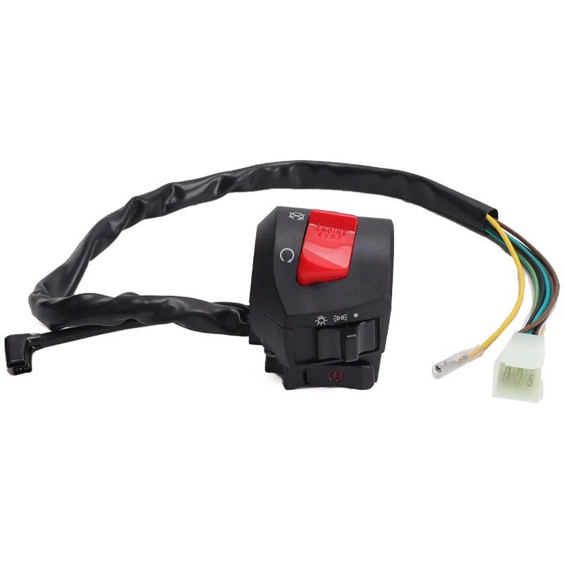 8inch Universal Motorcycle Handle Bar Switches With Choke Horn Turn Signal Headlight Electric Start Handlebar Controller Switch thumbnail 5