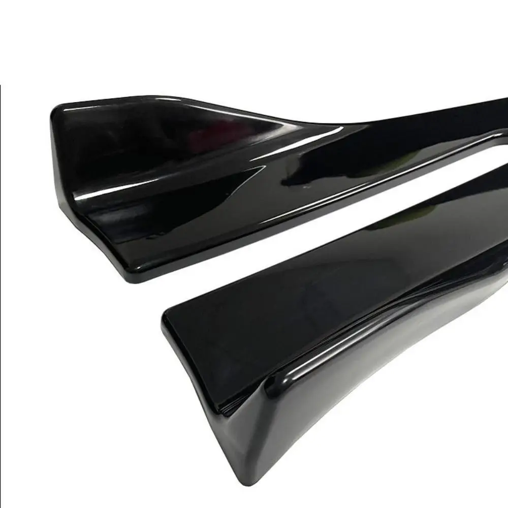 35/48cm Universal Fit Car Spoiler Lateral Bumper Rear Side Skirt Lip Rocker Wings Carbon Fiber Glossy Black Protection Trims thumbnail 4