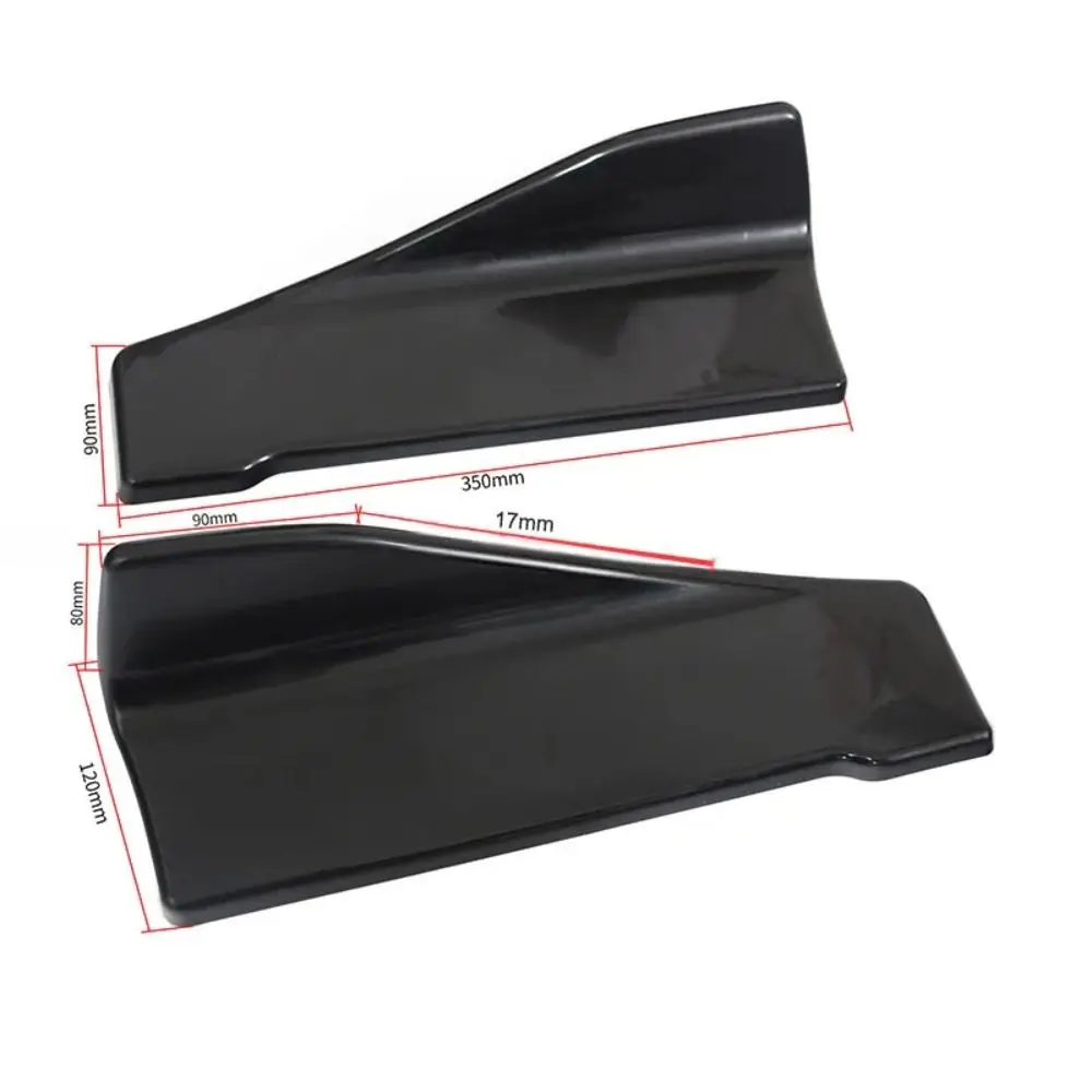 35/48cm Universal Fit Car Spoiler Lateral Bumper Rear Side Skirt Lip Rocker Wings Carbon Fiber Glossy Black Protection Trims thumbnail 6