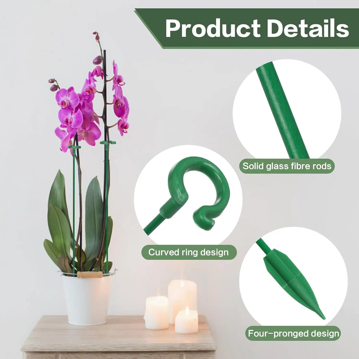 5/10PCS Plant Supports Stand Butterflies Orchid Flower Potted Fixing Rods Reusable Vegetable Protection Fixing Tool Gardening Su thumbnail 2