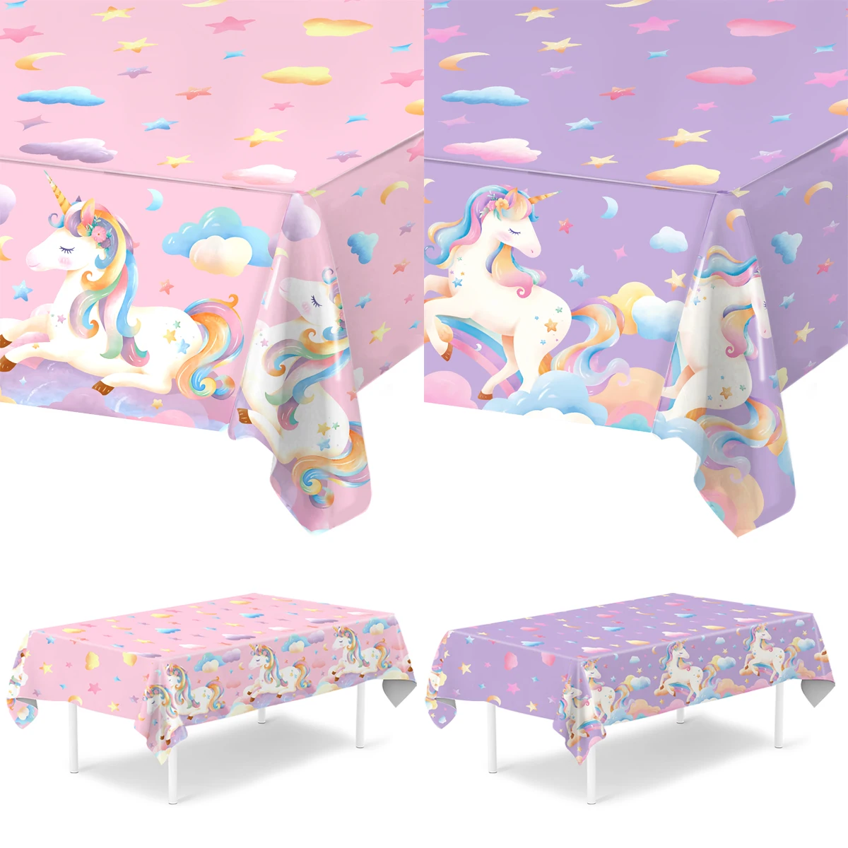 Rainbow Unicorn PE Tablecloth Happy Unicorn Theme Birthday Party Decorations Kids Favors Table Cover Girls Baby Shower Supplies thumbnail 6