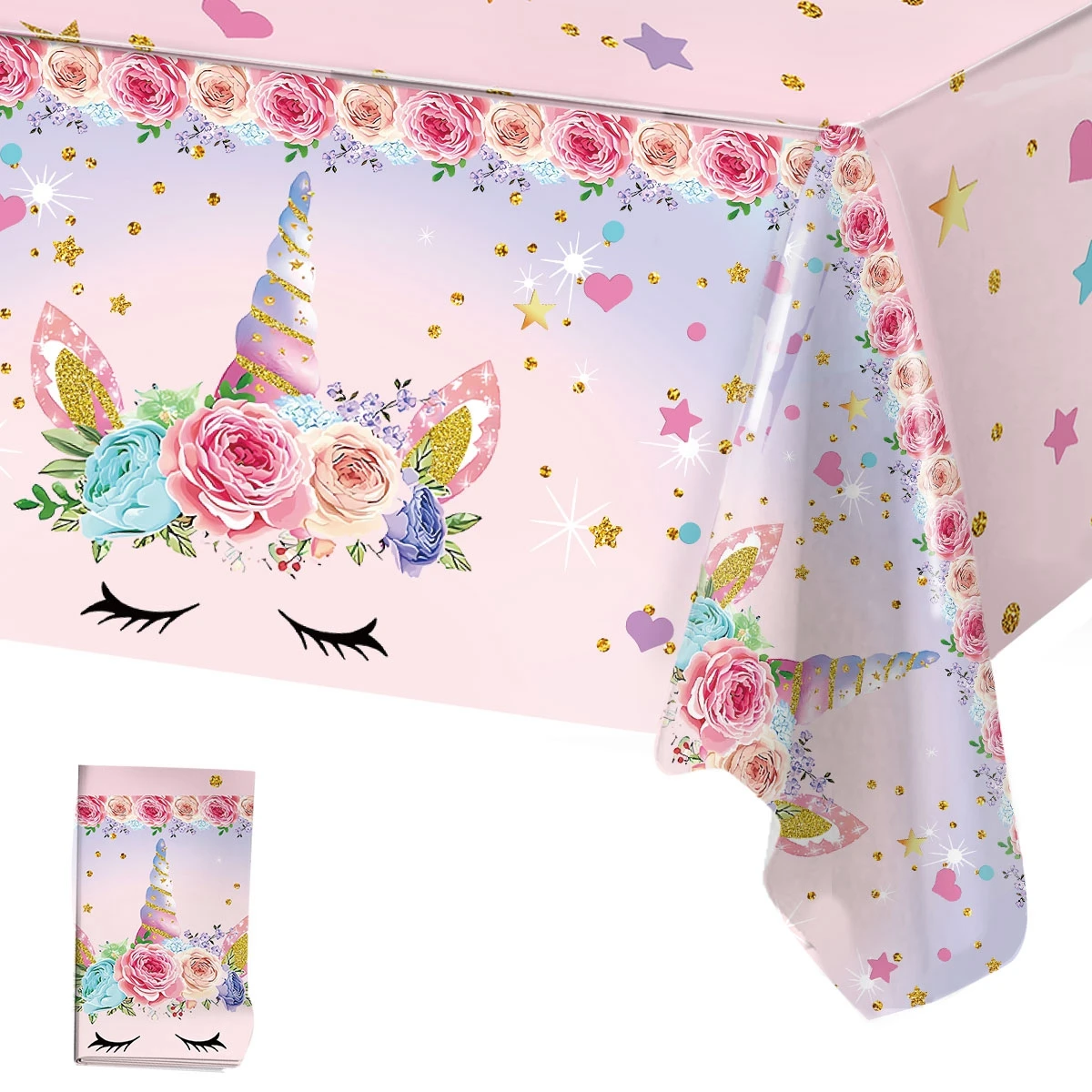 Rainbow Unicorn PE Tablecloth Happy Unicorn Theme Birthday Party Decorations Kids Favors Table Cover Girls Baby Shower Supplies thumbnail 3