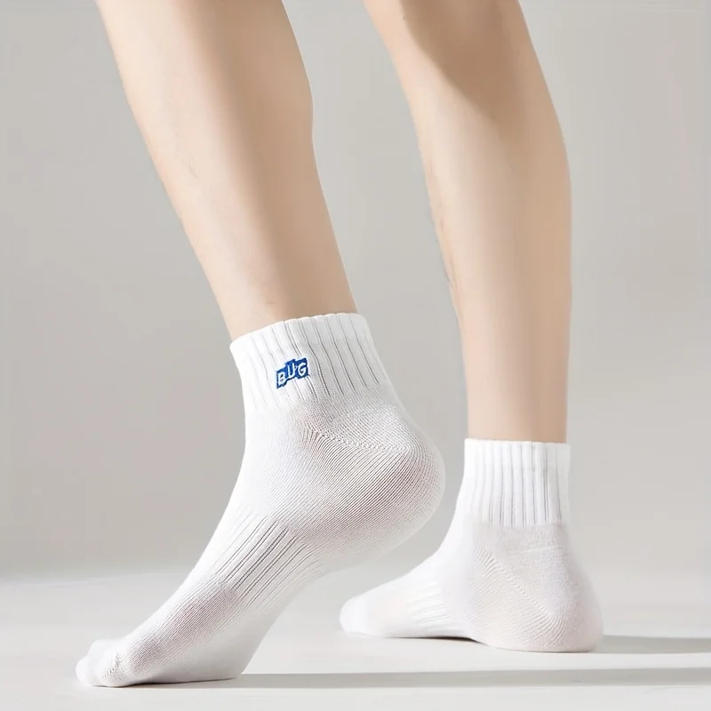 5 Pairs Of Men's Simple Fashion Pattern Anti Odor & Sweat Absorption Low Cut Socks Comfy Breathable Casual Socks For All Season thumbnail 5