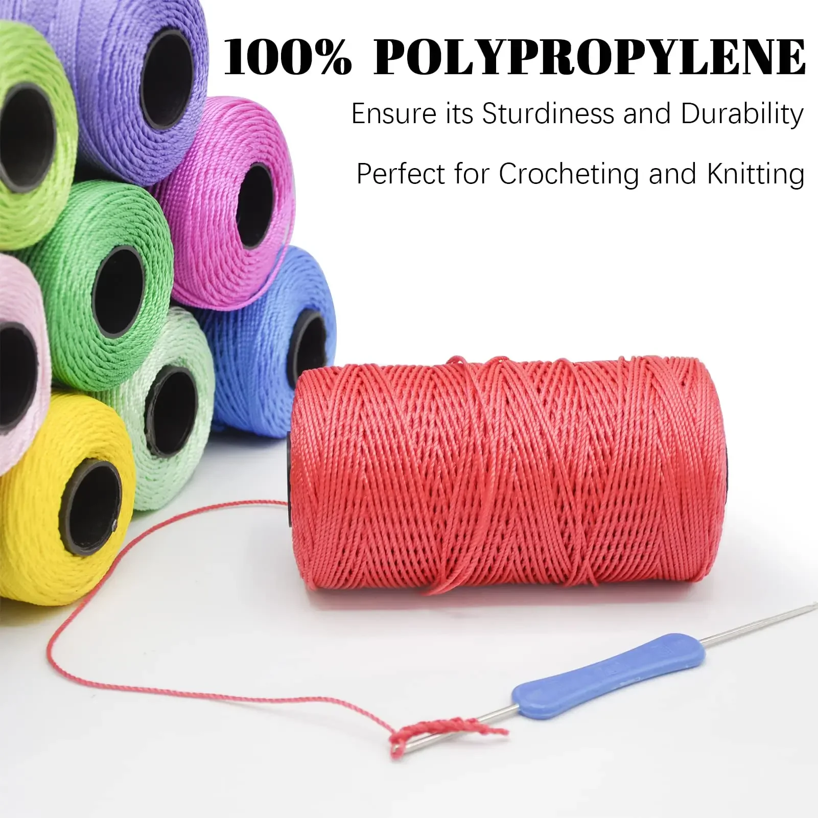 Summer Ice Silk Crochet Yarn 1.5mm 200m Polypropylene Yarn Crochet Thread Crocheting Cord for Knitting DIY Crafs Bags Shoes Hat thumbnail 4