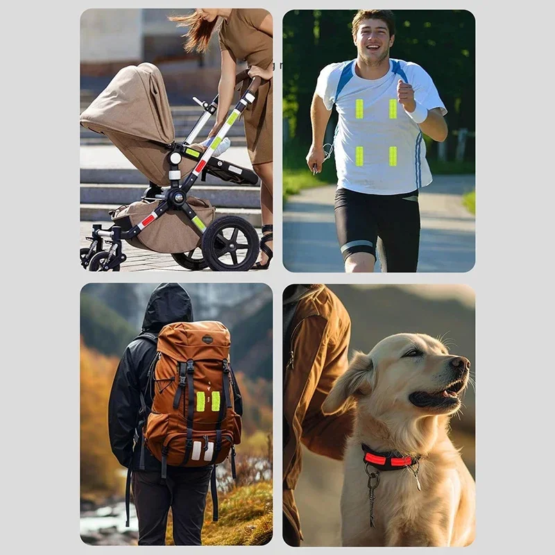 10PCS baby stroller uses safety warning anti-collision reflective patch bicycle night light patch safety warning patch multiple thumbnail 2
