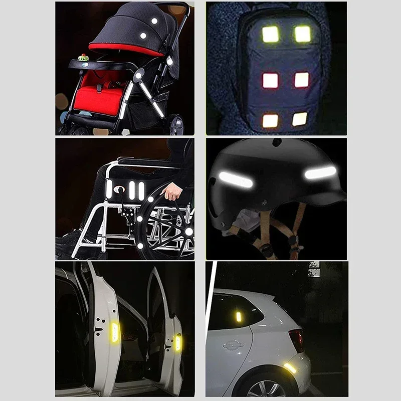 10PCS baby stroller uses safety warning anti-collision reflective patch bicycle night light patch safety warning patch multiple thumbnail 4