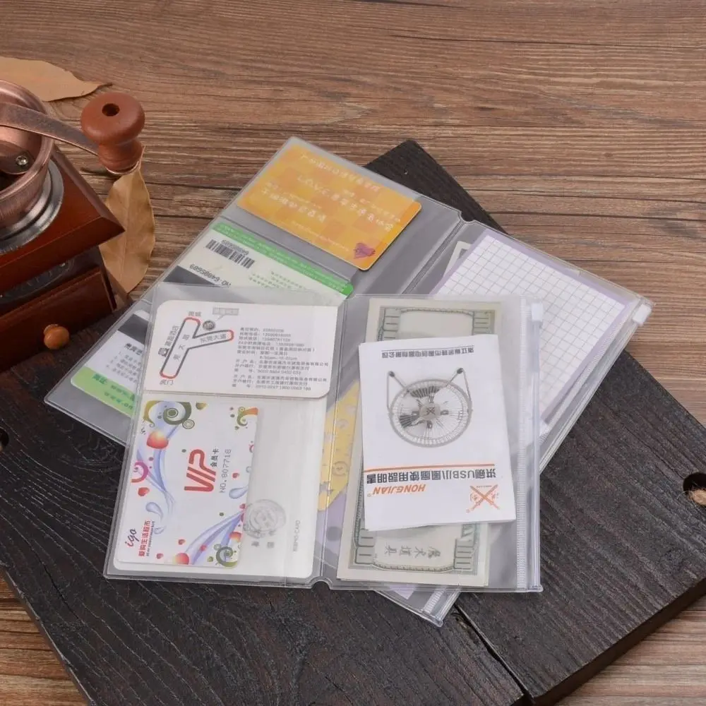 PVC Zipper Bag for Midori Travelers Notebook Journal Planner Accessory Card Holder Storage Standard/Pocket/Passport thumbnail 3