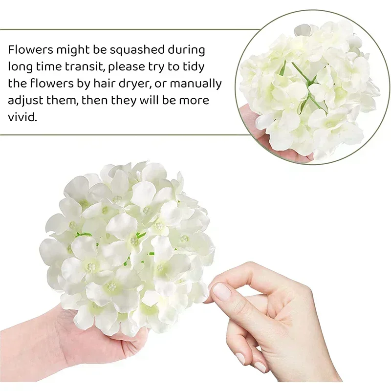 50 PCS Artificial Hydrangea Flowers Silk Hydrangea Heads for Wedding thumbnail 6