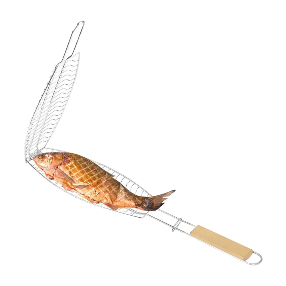 Roasting Fish Grilling BBQ Grill Basket Vegetable Folding Handle Nonstick Outdoor Barbecue Cookware Tool Mesh BBQ Cooking Grills thumbnail 2