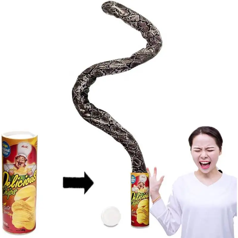 Potato Chip Snake Can Joke Toy Funny Spring Snake Scary Can Jumping Snake for Prank Props April Fool's Day Gift Party Decoration