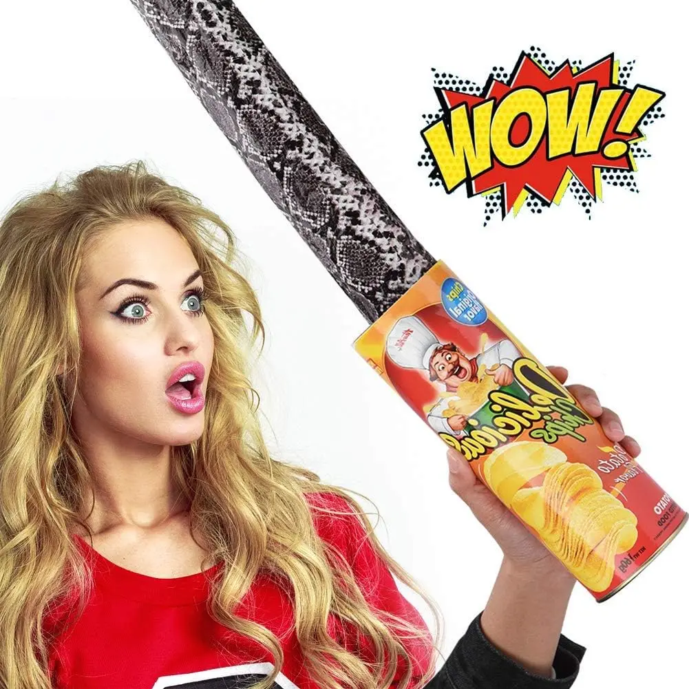 Potato Chip Snake Can Joke Toy Funny Spring Snake Scary Can Jumping Snake for Prank Props April Fool's Day Gift Party Decoration thumbnail 2