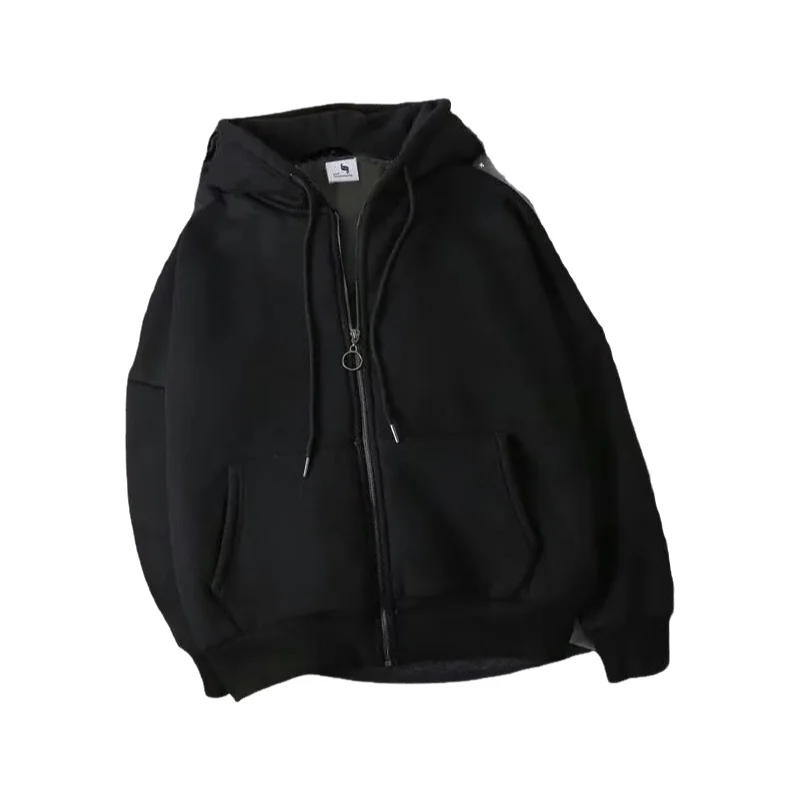 Men's Thickened Fleece Hoodie Jacket Autumn Winter Korean Style Loose Warm Student Trendy Top Couple's Style Long Sleeve Zipper thumbnail 6