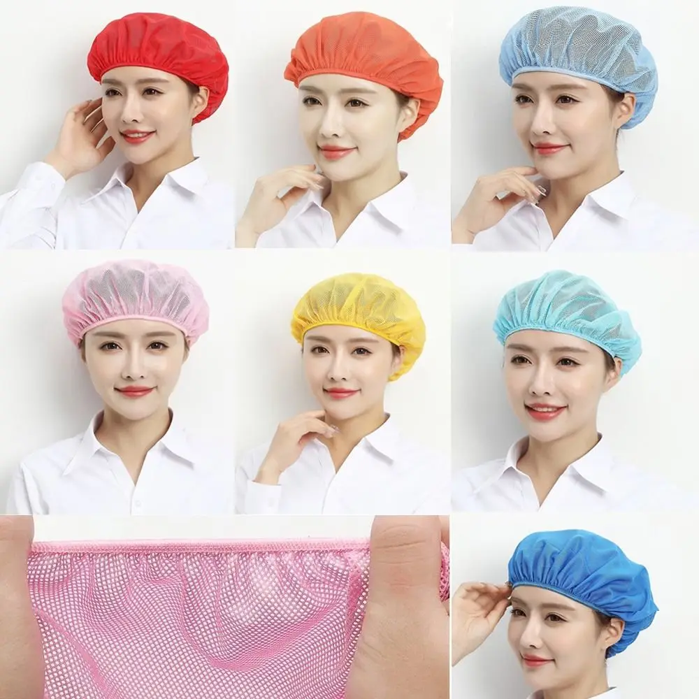 Sanitary Mesh Work Hat Wholesale Breathable Hair Nets Cooking Hygienic Cap Work Wear Food Service Cap Canteen Catering thumbnail 3
