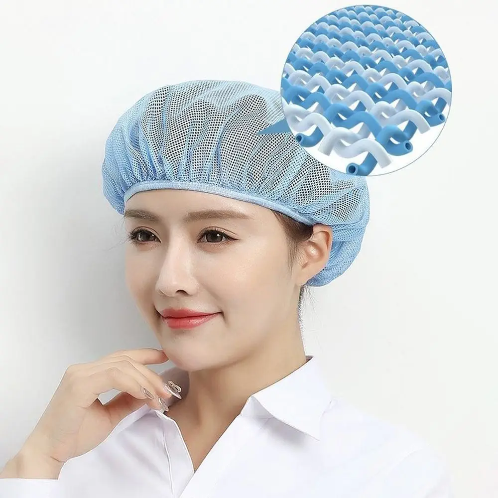Sanitary Mesh Work Hat Wholesale Breathable Hair Nets Cooking Hygienic Cap Work Wear Food Service Cap Canteen Catering thumbnail 2