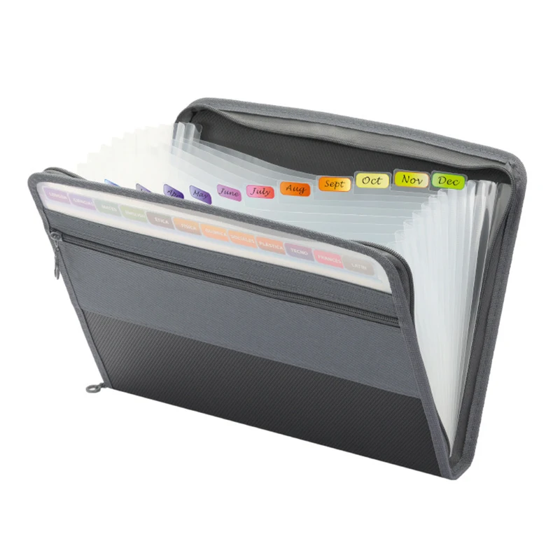 13Layer A4 Expanding File Folder Double Zipper Document Storage Bag Organizer File Pouch Bill Folder Family School Office Binder thumbnail 2