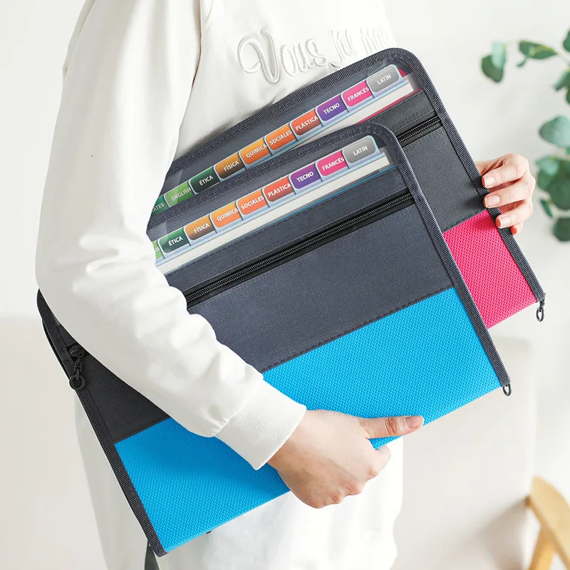 13Layer A4 Expanding File Folder Double Zipper Document Storage Bag Organizer File Pouch Bill Folder Family School Office Binder thumbnail 4