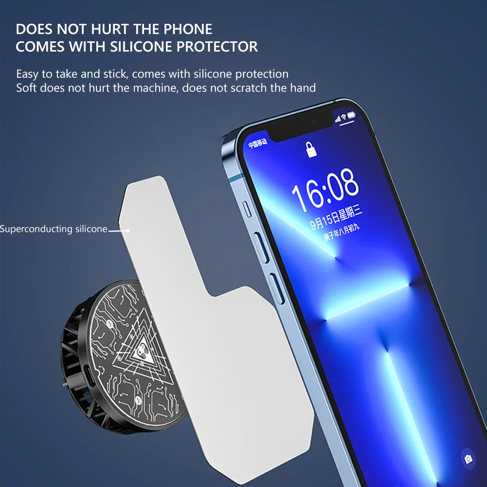 Mobile Phone Cooling Plate Expend Cooling Area Mini Game Cooler Compatible Magnetic/ Back-clip Radiating Sticker for Cell Phone thumbnail 6