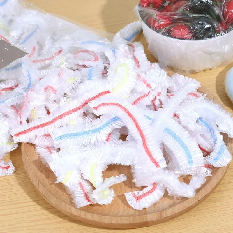 500/100Pcs Colorful Disposable Food Cover Lid Elastic Wrap Fresh Film Bag Disposable Cling Cover Bowl Cover Kitchen Storage Bag thumbnail 6