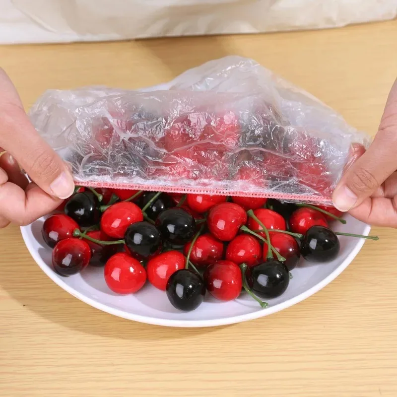 500/100Pcs Colorful Disposable Food Cover Lid Elastic Wrap Fresh Film Bag Disposable Cling Cover Bowl Cover Kitchen Storage Bag thumbnail 2