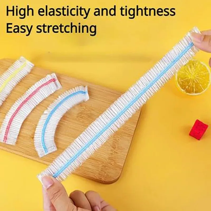 500/100Pcs Colorful Disposable Food Cover Lid Elastic Wrap Fresh Film Bag Disposable Cling Cover Bowl Cover Kitchen Storage Bag thumbnail 5