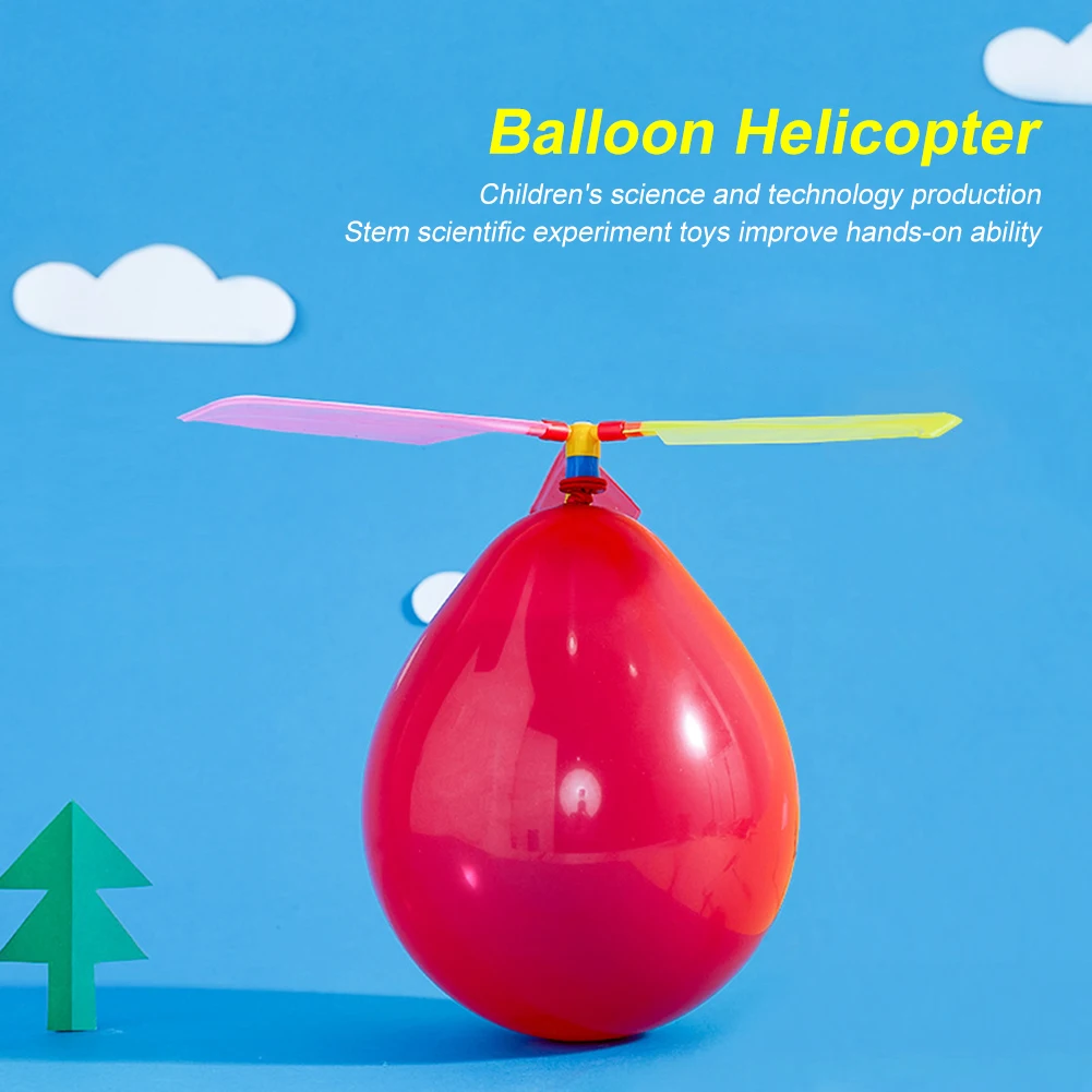 Children Science Experiment Toys Balloon Helicopter Small Invention Science Education DIY Experiment Exercise Hands-On Ability