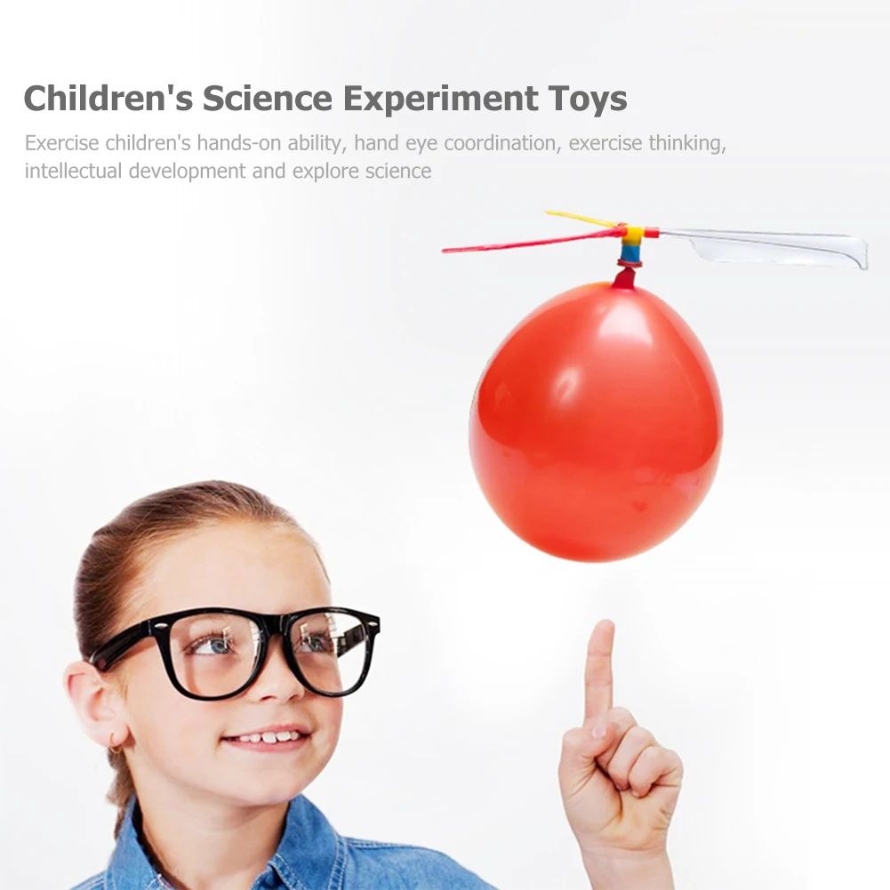 Children Science Experiment Toys Balloon Helicopter Small Invention Science Education DIY Experiment Exercise Hands-On Ability thumbnail 4