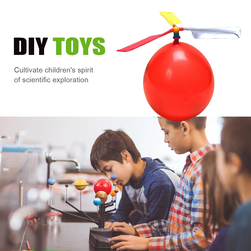 Children Science Experiment Toys Balloon Helicopter Small Invention Science Education DIY Experiment Exercise Hands-On Ability thumbnail 6