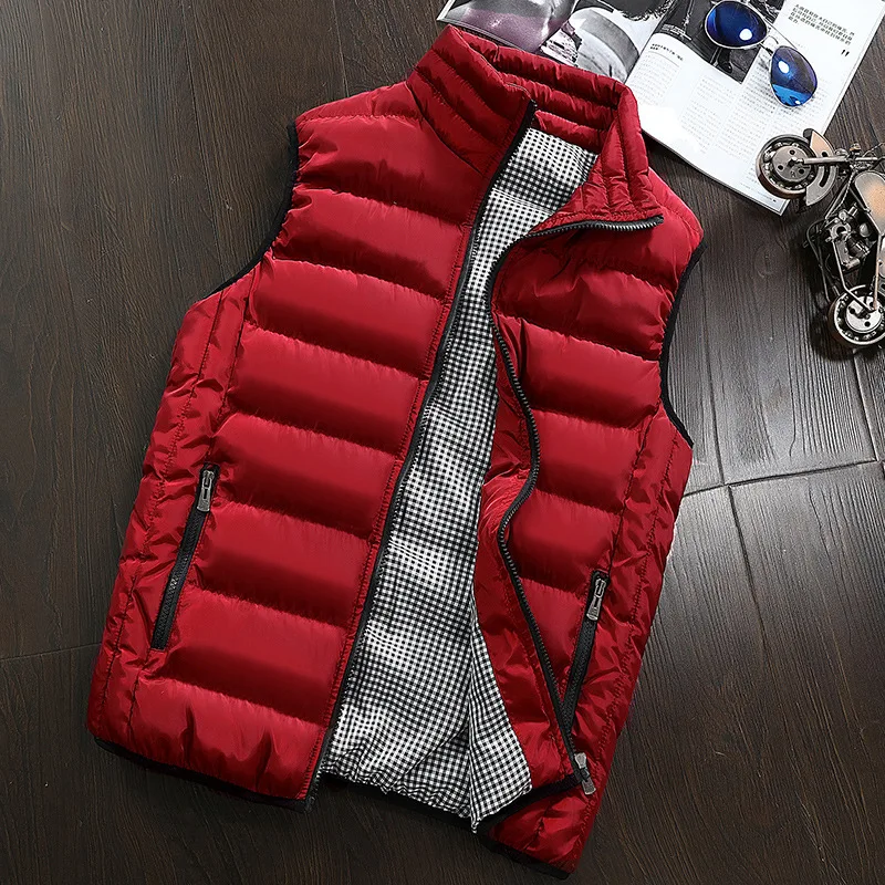 Men Vest Windproof Vest Men Jacket Sleeveless Vest Winter Jacket Casual Coat Men down Cotton Warm Thicken Waistcoat thick gilet thumbnail 5