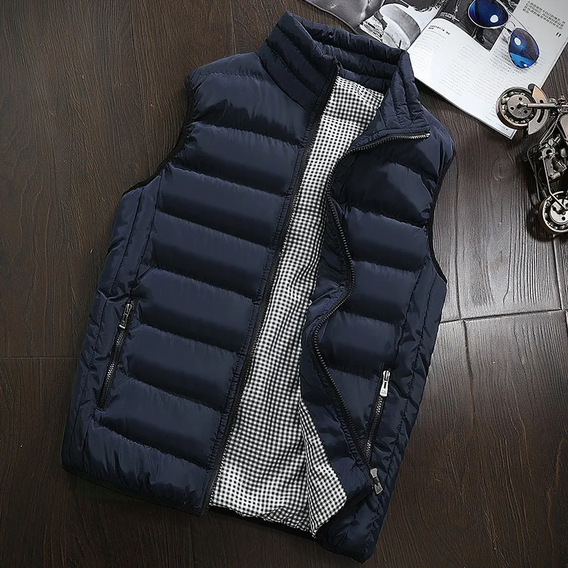 Men Vest Windproof Vest Men Jacket Sleeveless Vest Winter Jacket Casual Coat Men down Cotton Warm Thicken Waistcoat thick gilet thumbnail 2