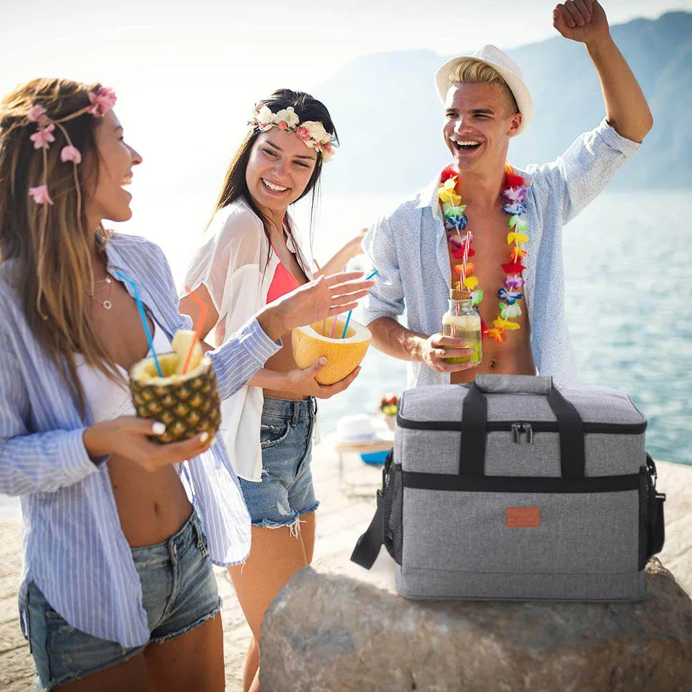 35L Large Capacity Collapsible Cooler Bag Insulated Picnic Lunch Bag Box Cooling Bag for Outdoor Travel Camping BBQ Family Party thumbnail 4
