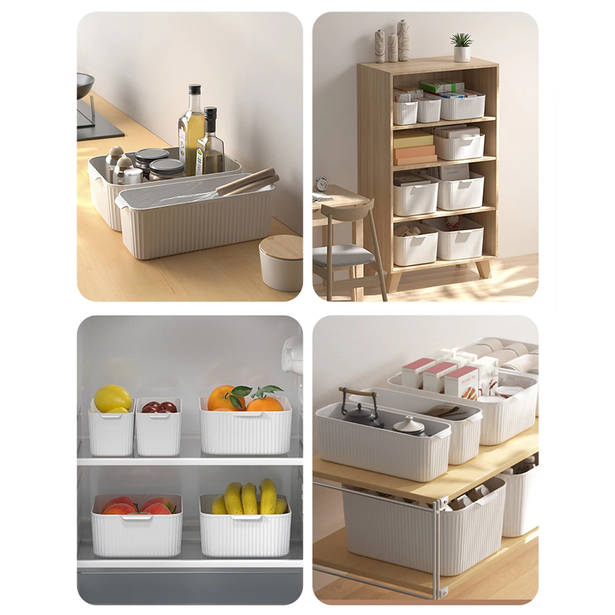 WORTHBUY Multifunctional Plastic Storage Box With Handle Desktop Organizer For Food Bathroom Kitchen Cabinet Storage Organizer thumbnail 6