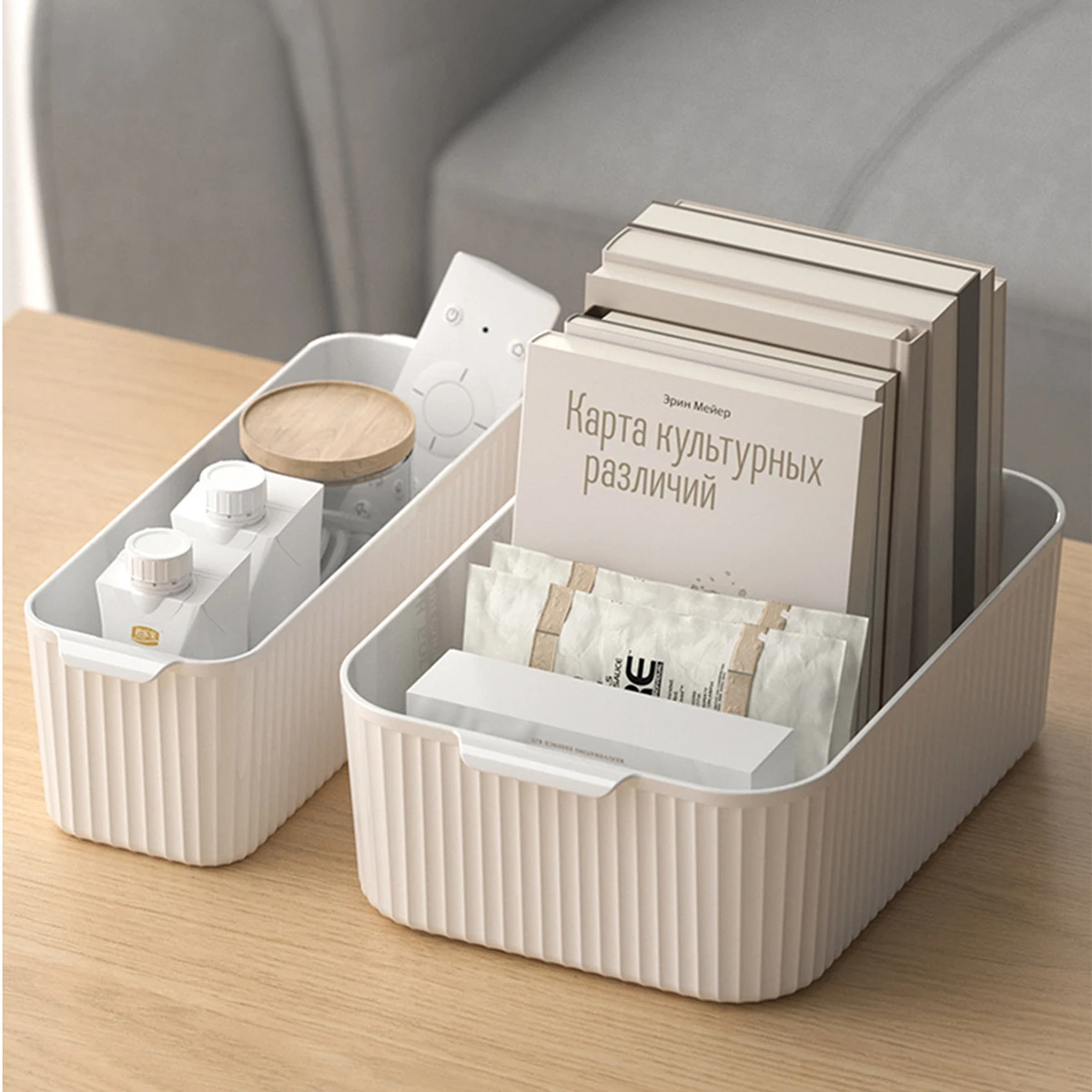 WORTHBUY Multifunctional Plastic Storage Box With Handle Desktop Organizer For Food Bathroom Kitchen Cabinet Storage Organizer thumbnail 5