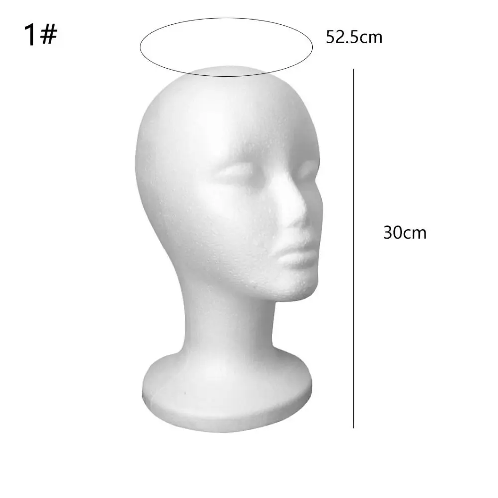 1PC Foam Wig Head Model Mannequin Dummy Wig Glasses Hat Display Stand Rack Hairpieces Stand Holder Female Head Model Wig Display thumbnail 6