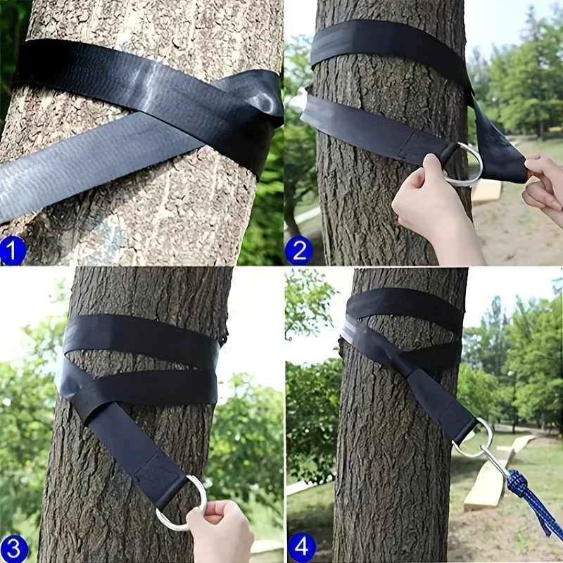Outdoor Swing Hammock With Safety Belt, Portable Bag, Durable Swing Strap Kit, Suitable For All Types Of Swing Accessories thumbnail 2