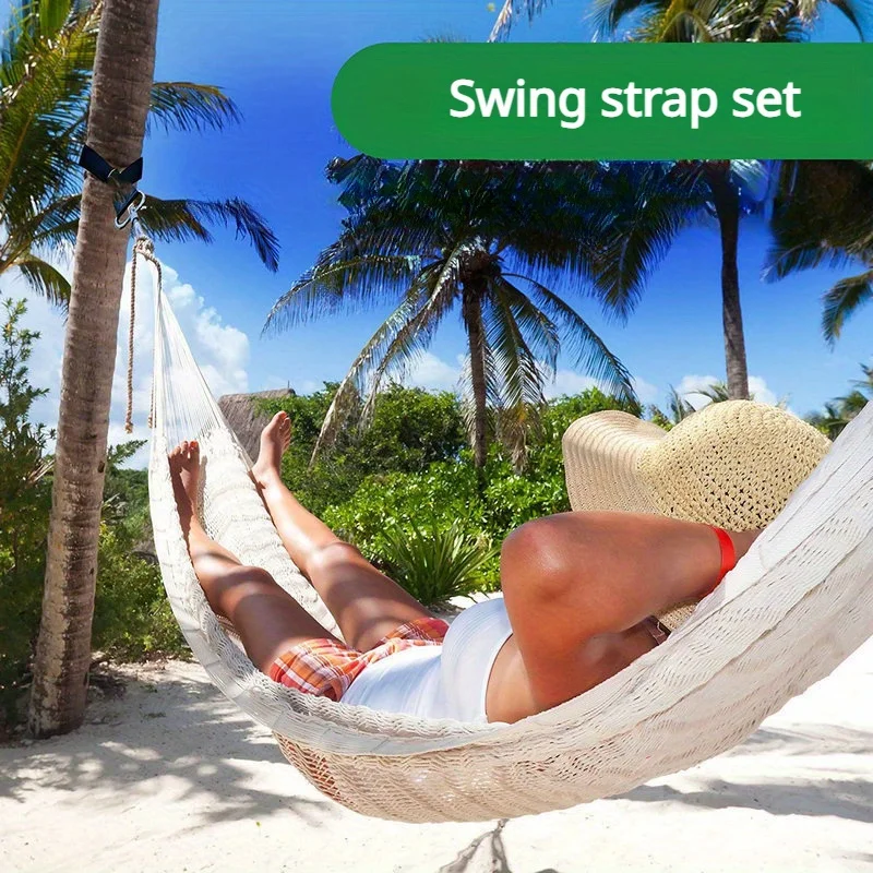 Outdoor Swing Hammock With Safety Belt, Portable Bag, Durable Swing Strap Kit, Suitable For All Types Of Swing Accessories thumbnail 5