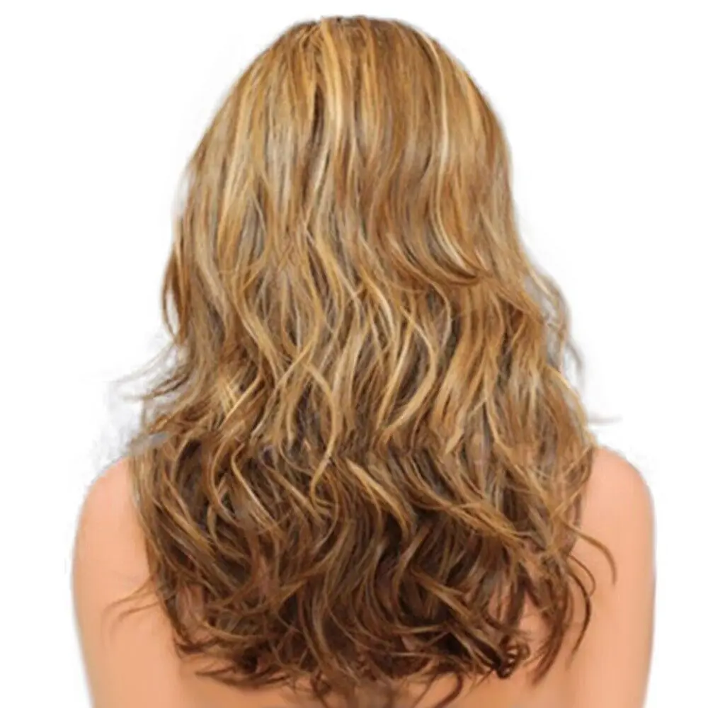 Ladies Blonde Long Curly Wigs Women Natural Wavy Synthetic Hair Cosplay Full Wig Fashion Party Supplies thumbnail 2