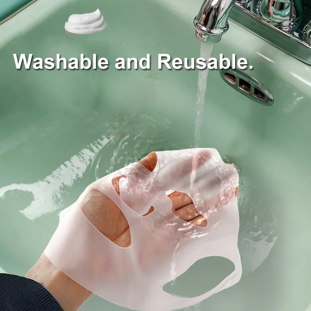 Silicone Facemask Holder Reusable Silicone Face Mask Holder for Sheet Masks Wet Locking Avoid Evaporation Skincare Beauty Tool thumbnail 4