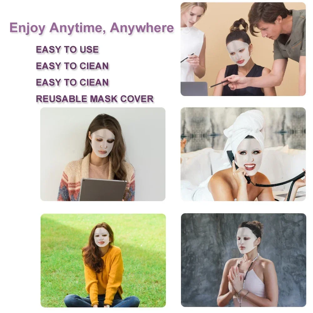 Silicone Facemask Holder Reusable Silicone Face Mask Holder for Sheet Masks Wet Locking Avoid Evaporation Skincare Beauty Tool thumbnail 5
