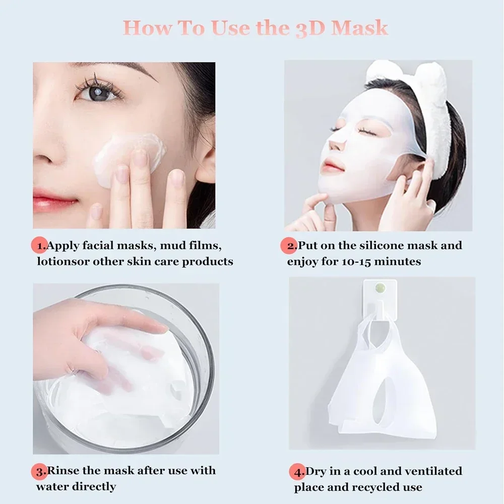 Silicone Facemask Holder Reusable Silicone Face Mask Holder for Sheet Masks Wet Locking Avoid Evaporation Skincare Beauty Tool thumbnail 6